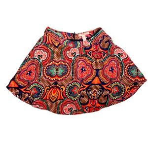 Forever21 Small Red Geometric Pattern Flared Skirt